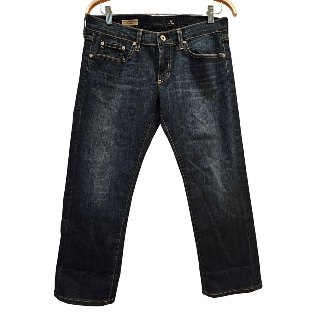 AG The Tomboy Crop Relaxed Straight Crop Jeans Dark Wash Women Size 30